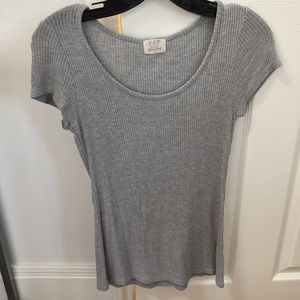 Grey Ribbed Top